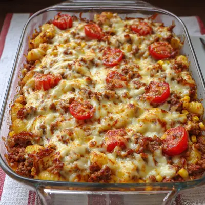 Herzhafter Gnocchi Auflauf mit Hackfleisch