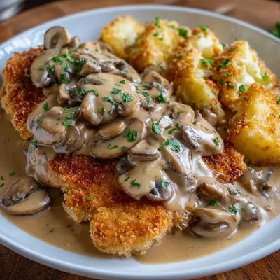 Klassisches Jägerschnitzel mit cremiger Pilzsoße