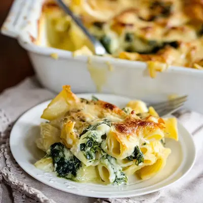 Nudel-Spinat-Auflauf mit Burlander Käse