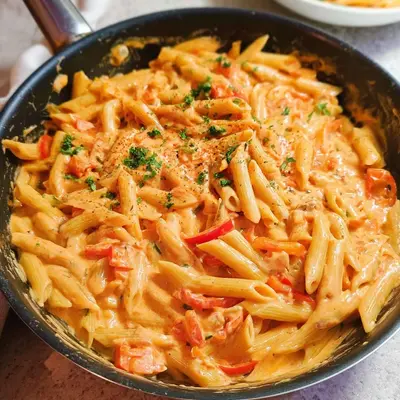 Pasta mit Paprika-Sahne-Soße: Schnell & cremig