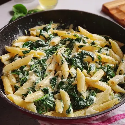 Penne mit Spinat-Gorgonzola-Sauce: Cremig & Schnell
