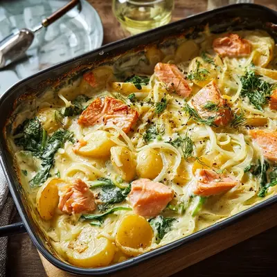 Sahniger Lachsauflauf: Cremiges Ofengericht mit Lachs