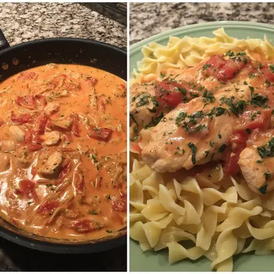 Schnelle Hähnchen-Pasta in Cremiger Tomatensauce