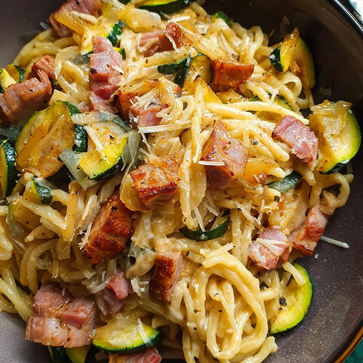Schnelle Zucchini Truthahnspeck Pasta: Einfach & Lecker