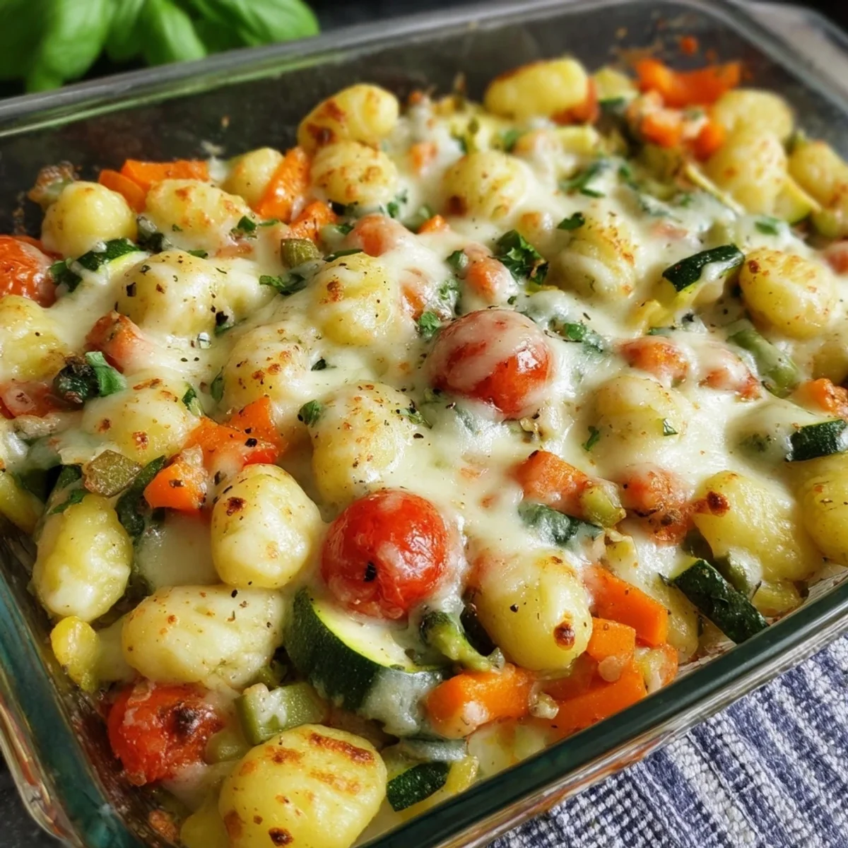 Schneller Gnocchi-Auflauf mit Gemüse vegetarisch
