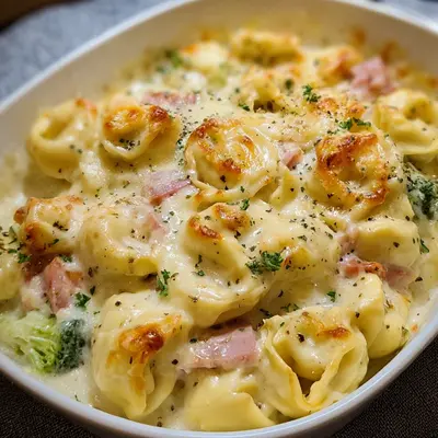 Schneller Tortellini Auflauf mit cremiger Sahnesoße