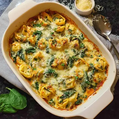 Schneller Tortellini-Auflauf mit Spinat