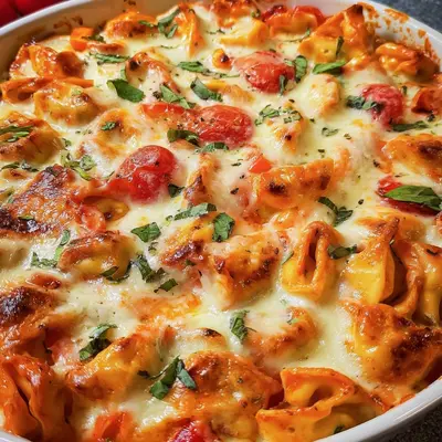 Schneller Tortelliniauflauf mit Tomate & Mozzarella