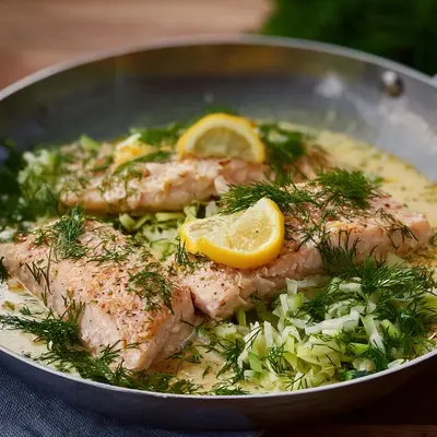 Schnelles Seelachsfilet in Meerettichsahne (15 Min.)