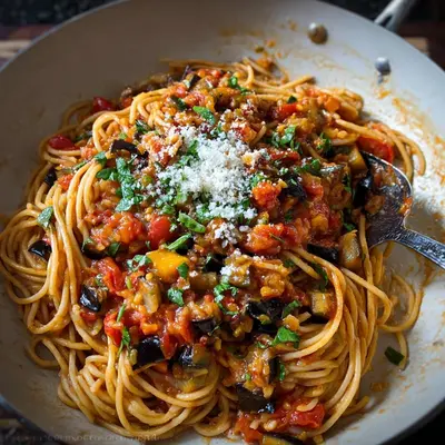 Sizilianische Spaghetti alla Norma mit Auberginen