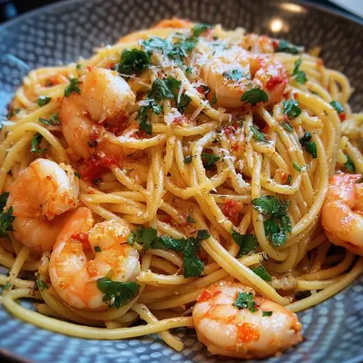 Spaghetti mit Garnelen: Knoblauch-Chili Pasta Genuss
