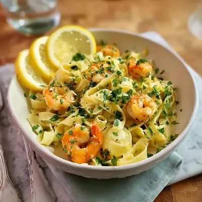 Tagliatelle mit Garnelen & Zitrone: Schnelles 15-Minuten-Rezept