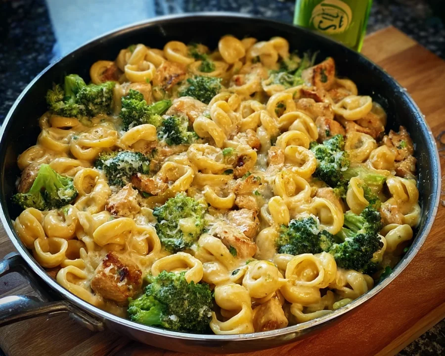 Cremige Pasta Pfanne mit Brokkoli & Putenwürfeln