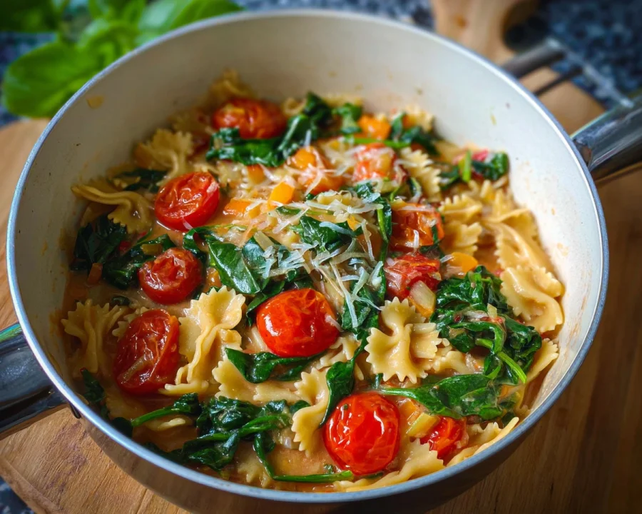 One Pot Pasta mit Mangold & Tomaten: Schnell & Vegetarisch