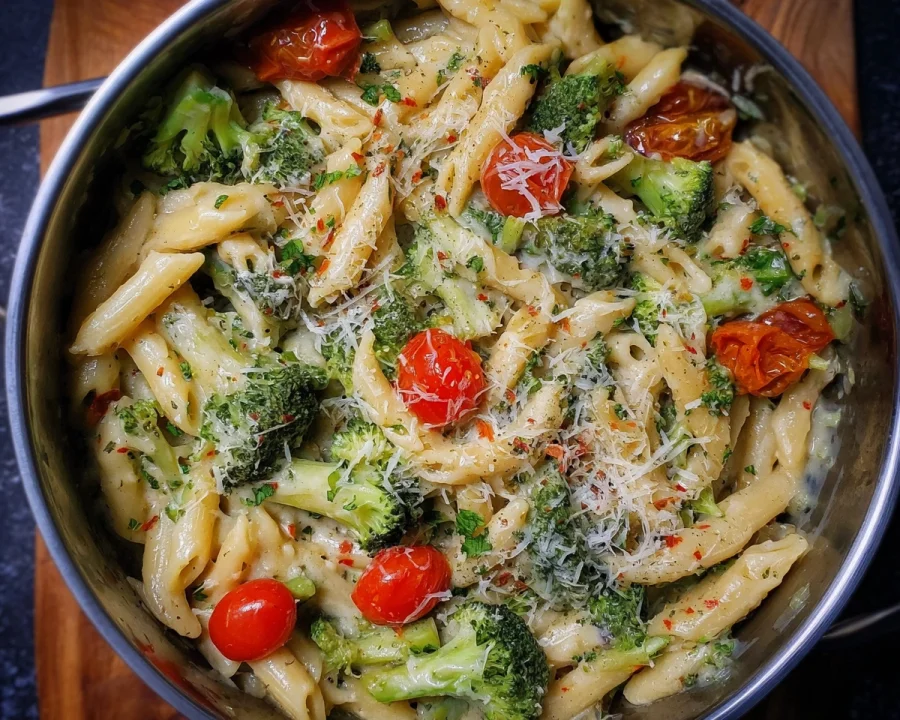 One Pot Vegetarische Pasta mit Brokkoli Schnell & Lecker