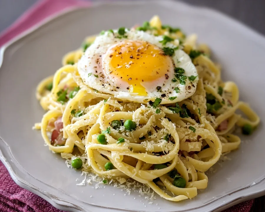 Pasta Pronto mit Pfefferbutter und Ei