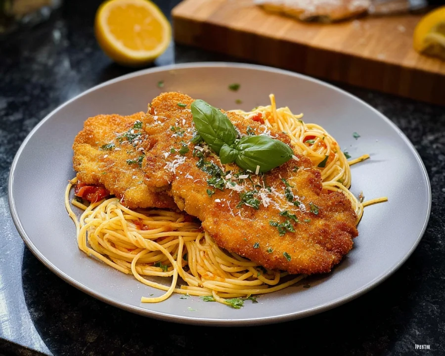 Piccata Milanese: Kalbsschnitzel mit Spaghetti für Familien