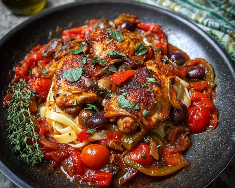 Pikante Hähnchenpfanne Cacciatore: Italienisches Hauptgericht