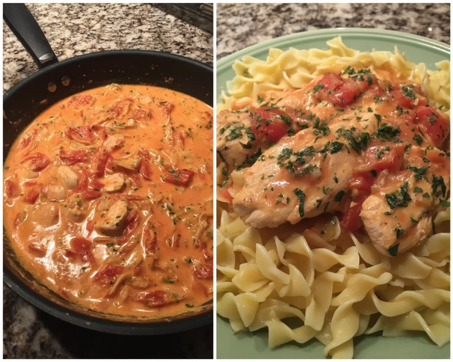 Schnelle Hähnchen-Pasta in Cremiger Tomatensauce