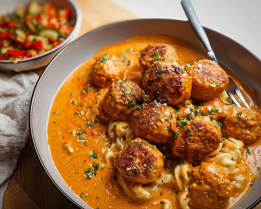 Vegane Tofubällchen in Paprika-Rahmsauce: Familienrezept