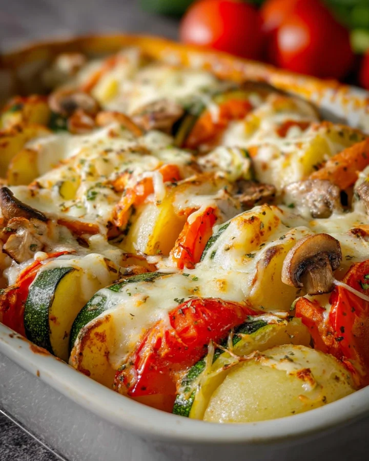 Vegetarisches Tomaten-Zucchini-Kartoffel-Gratin