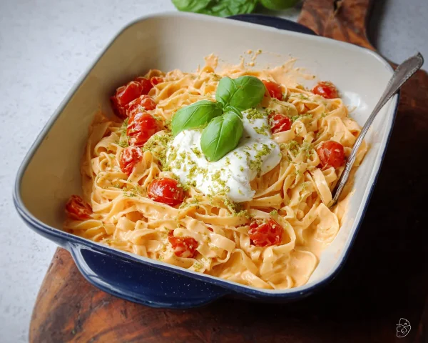 Cremige Burrata Pasta mit Tagliatelle: Schnell & Lecker