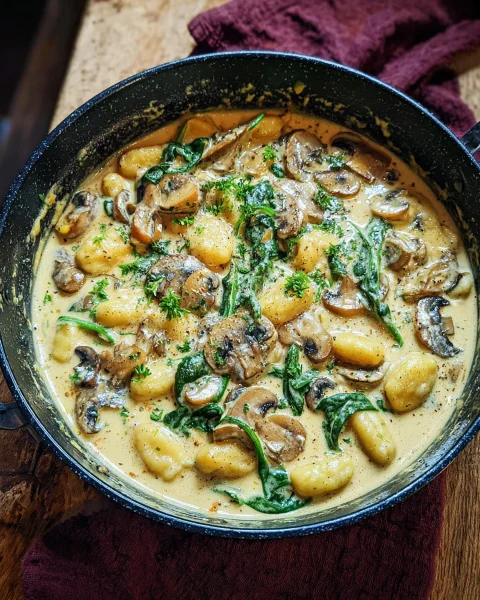 Cremige Gnocchi-Pilz-Pfanne: Vegetarisch & Schnell