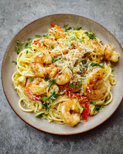 Cremige Knoblauch-Garnelen-Spaghetti: Einfaches Rezept