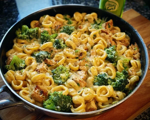 Cremige Pasta Pfanne mit Brokkoli & Putenwürfeln