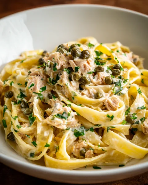 Cremige Pasta Tonnata Bianca: Leckerer Thunfisch-Genuss