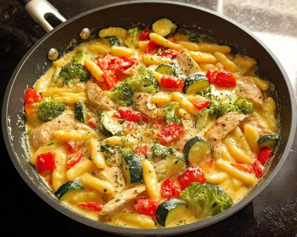 Cremige Schupfnudelpfanne mit Gemüse: Schnell & Einfach