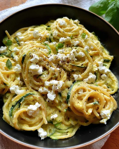 Cremige Zucchini-Feta-Pasta: Schnell & einfach