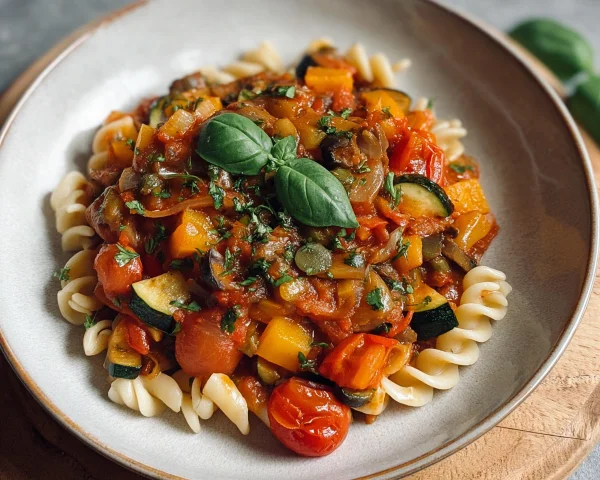 Gesunde Nudeln mit Gemüse-Soße: Einfaches Rezept