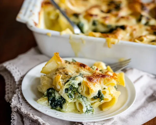 Nudel-Spinat-Auflauf mit Burlander Käse