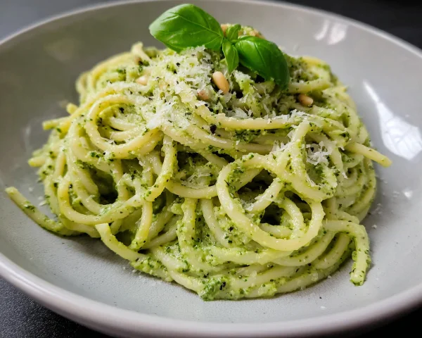 Nudeln mit cremigem Avocado-Pesto: Schnell & vegetarisch