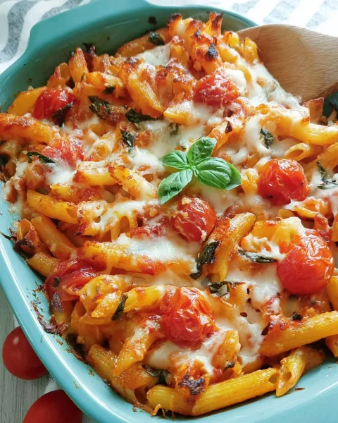 Schneller Nudelauflauf Tomate Mozzarella