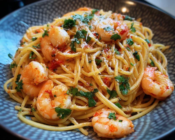 Spaghetti mit Garnelen: Knoblauch-Chili Pasta Genuss
