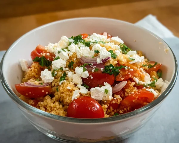 Tomatencouscous mit Feta: Einfaches Veggie-Gericht